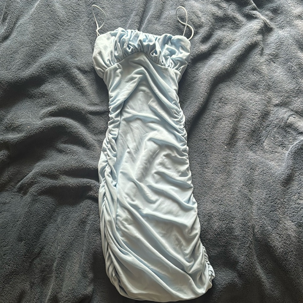 Hello Molly baby blue bodycon mini dress
